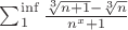$\sum_{1}^{\inf} \frac{ \sqrt[3]{ n + 1} - \sqrt[3]{ n }}{ n^{x} + 1 }$