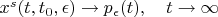 $x^s(t,t_0,\epsilon)\to p_\epsilon(t),\quad t\to\infty$