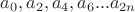 $a_0, a _2, a_4,  a_6...a_{2n}$