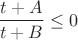 $$\frac{t+A}{t+B} \le 0$$