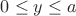 $0\le y\le a$
