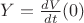 $Y = \frac{dV}{dt}(0)$ $Y = \frac{dV}{dt}(0)$