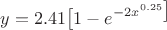 $y=2.41\big [1- e^{ -2 x^{0.25} \big ]$