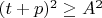 $(t+p)^2\ge A^2$