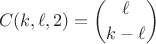 $$C(k,\ell,2)=\binom{\ell}{k-\ell}$$