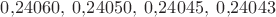 $0{,}24060,\;0{,}24050,\;0{,}24045,\;0{,}24043$