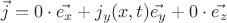 $\vec{j}=0\cdot\vec{e_x}+j_y (x,t)\vec{e_y}+0\cdot\vec{e_z}$