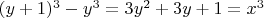 $(y+1)^3-y^3=3y^2+3y+1=x^3$