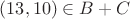 $(13,10)\in B+C$