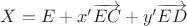 $X = E + x'\overrightarrow{EC} + y'\overrightarrow{ED}$ $X = E + x'\overrightarrow{EC} + y'\overrightarrow{ED}$