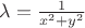 $\lambda=\frac 1{x^2+y^2}$