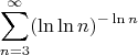$$ \sum\limits_{n=3}^{\infty} (\ln \ln n)^{-\ln n} $$