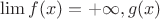 $\lim f(x) = +\infty, g (x)