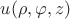 $u(\rho, \varphi, z)$