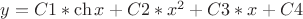 $y=C1*\ch{x}+C2*x^2+C3*x+C4$