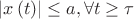 $\left\vert x\left(t\right)\right\vert \leq a, \forall t \geq \tau$