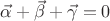 $\vec{\alpha}+\vec{\beta}+\vec{\gamma}=0$