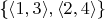 \{$\langle 1,3 \rangle,\langle 2,4 \rangle\}