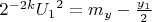 ${2^{-2k}}{U_1}^2={m_y}-{\frac {y_1}{2}$
