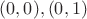 $(0, 0), (0, 1)$