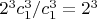 $ 2^3c_1^3/c_1^3= 2^3$