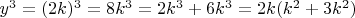 $y^{3}=(2k)^{3}=8k^{3}=2k^{3}+6k^{3}=2k(k^{2}+3k^{2})$