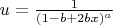 $u=\frac{1}{(1-b+2bx)^a}$