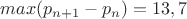 $max(p_{n+1}-p_n)=13,7$