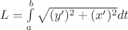 $L=\int\limits_{a}^{b}\sqrt{(y')^2+(x')^2}dt$