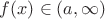 $f(x)\in (a,\infty)$