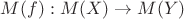 $M(f):M(X)\to M(Y)$