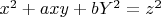 $x^2+axy+bY^2=z^2$