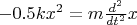 $-0.5kx^2 = m\tfrac{d^2}{dt^2}x$