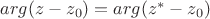 $arg(z-z_0)=arg(z^*-z_0)$