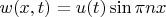 $w(x,t)=u(t) \sin \pi n x $