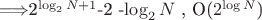 \Longrightarrow  $2^\log_2 N +1$-2 -$\log_2 N$  , O($2^\log N$)