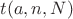 $t(a,n,N)$