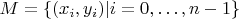 $M=\{(x_i,y_i) | i=0,\dots,n-1\}$