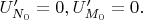 $U'_{N_0}=0,U'_{M_0}=0.$