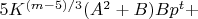 $5K^{(m-5)/3}( A^2+ B) B p^{t} +$