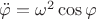 $\ddot\varphi=\omega^2\cos\varphi$