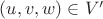 $(u,v,w)\in V'$