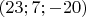 $(23;7;-20)$
