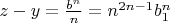 $z-y=\frac{b^n}n=n^{2n-1}b_1^n$