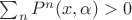$\sum_n P^n(x,\alpha)>0$