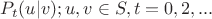 $P_{t}(u|v); u,v \in S, t=0, 2,... $