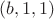 $(b,1,1)$