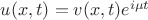 $u(x,t)=v(x,t)e^{i\mu t}$