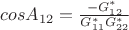 $cos A_{12}=\frac{-G^*_{12}}{G^*_{11}G^*_{22}}$