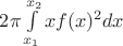 $2\pi \int\limits_{x_1}^{x_2} xf(x)^2 dx$
